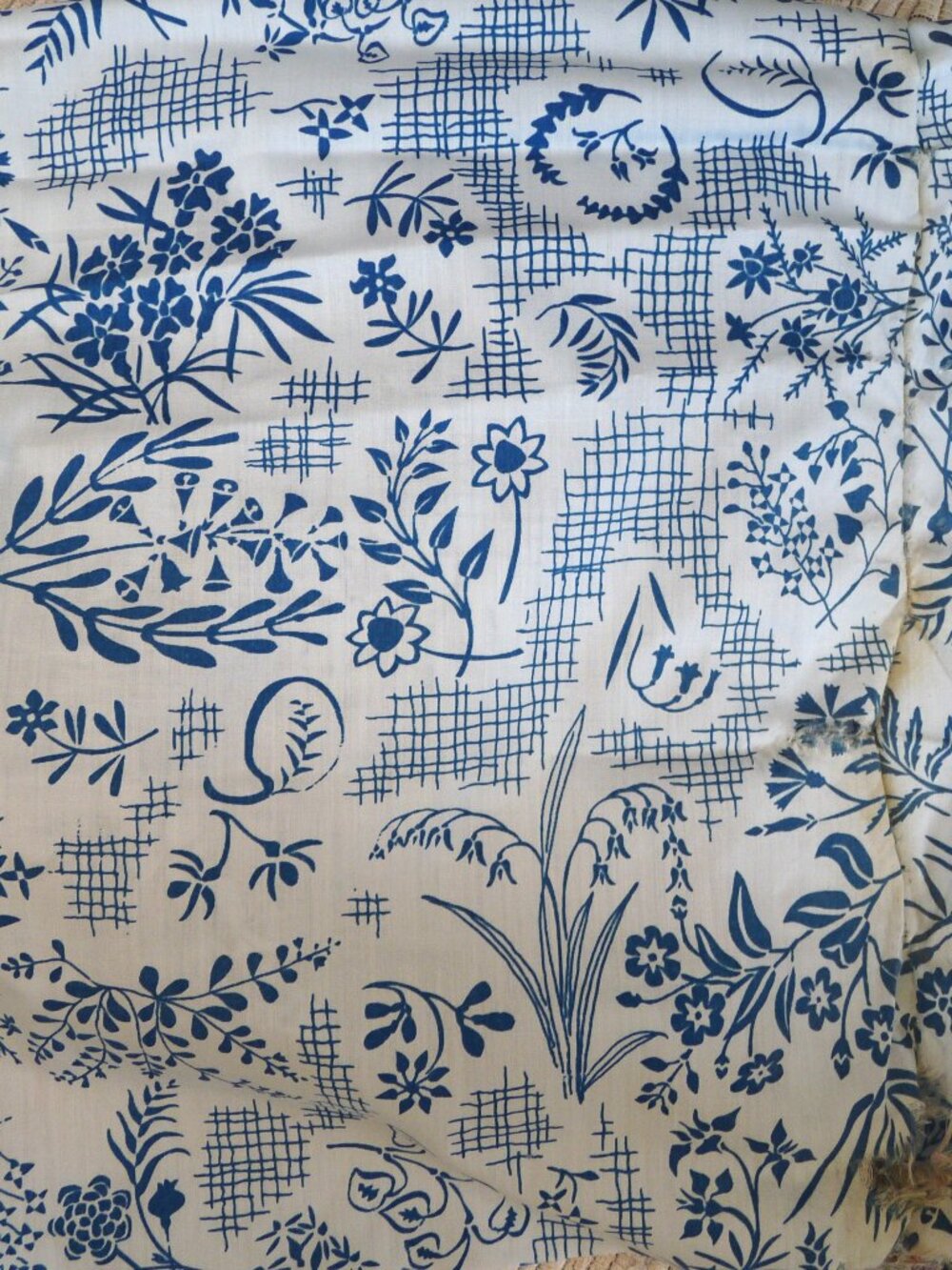 6 vintage remnants Harwood Steiger Springtime 1950s/60s fabric blue southwest